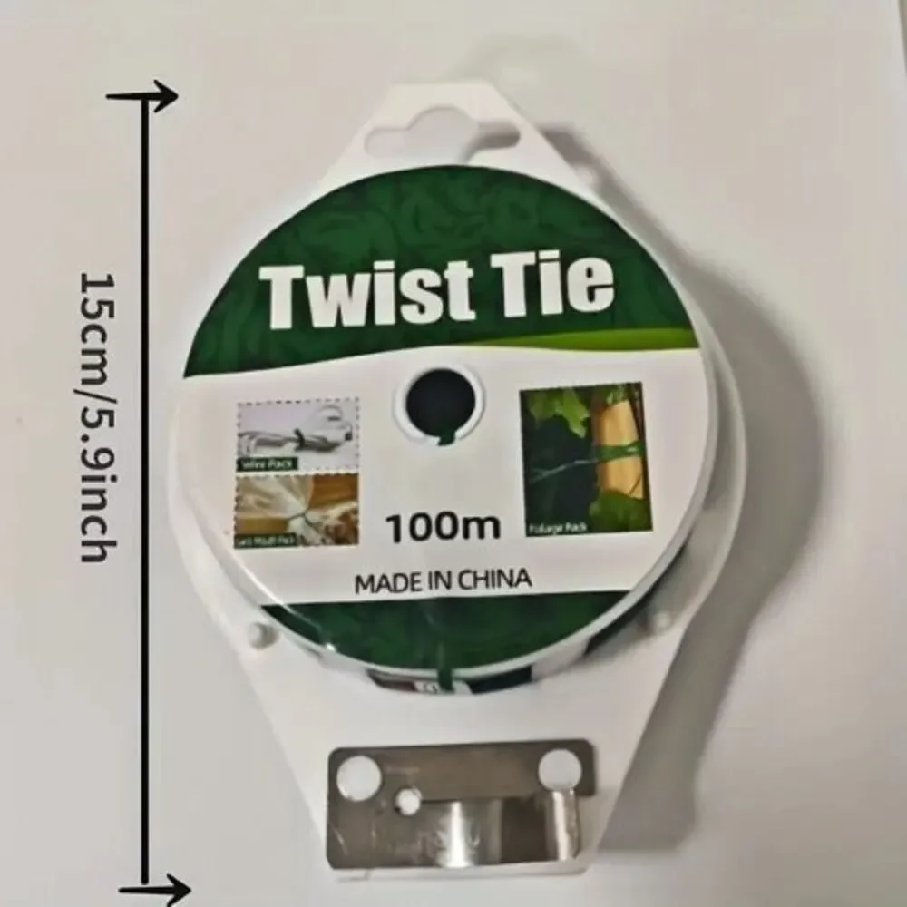 Twist Tie Green Garden Plant Coated Twist Wire &‎ Cutter 328 Feet (100M) Roll - Picture 3 of 6
